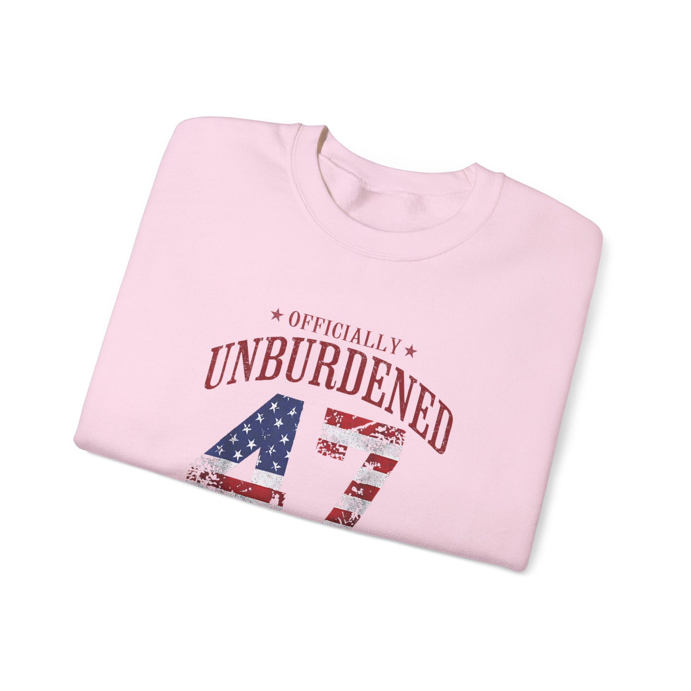 47 OFFICIALLY UNBURDENED BY WHAT HAS BEEN SWEATSHIRT (GILDAN)