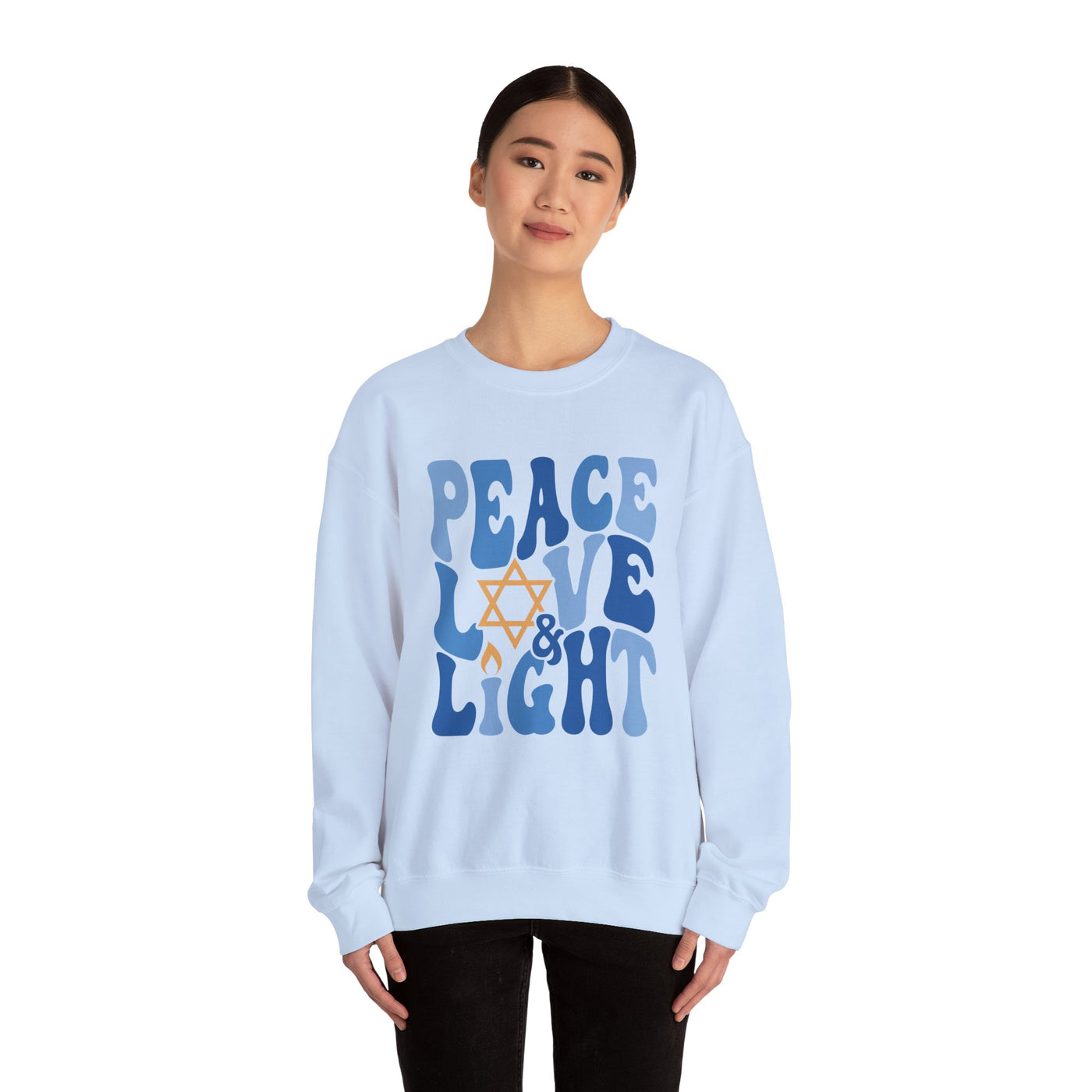 PEACE LOVE AND LIGHT SWEATSHIRT (GILDAN)