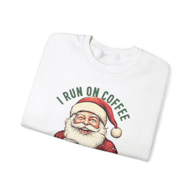 I RUN ON COFFEE AND CHRISTMAS CHEER SWEATSHIRT (GILDAN)