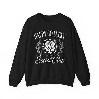 Happy Go Lucky Social Club Sweatshirt - distressed (GILDAN)