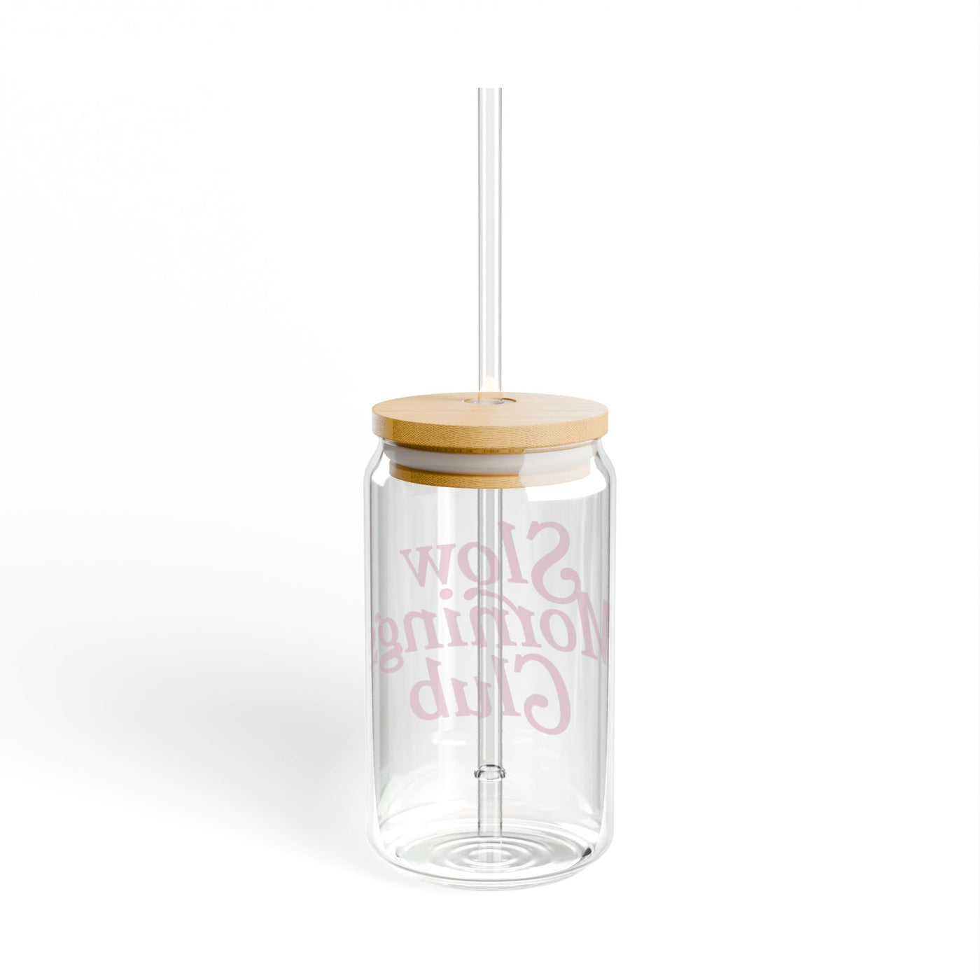Slow Mornings Club (Glass Can with Lid and Straw)