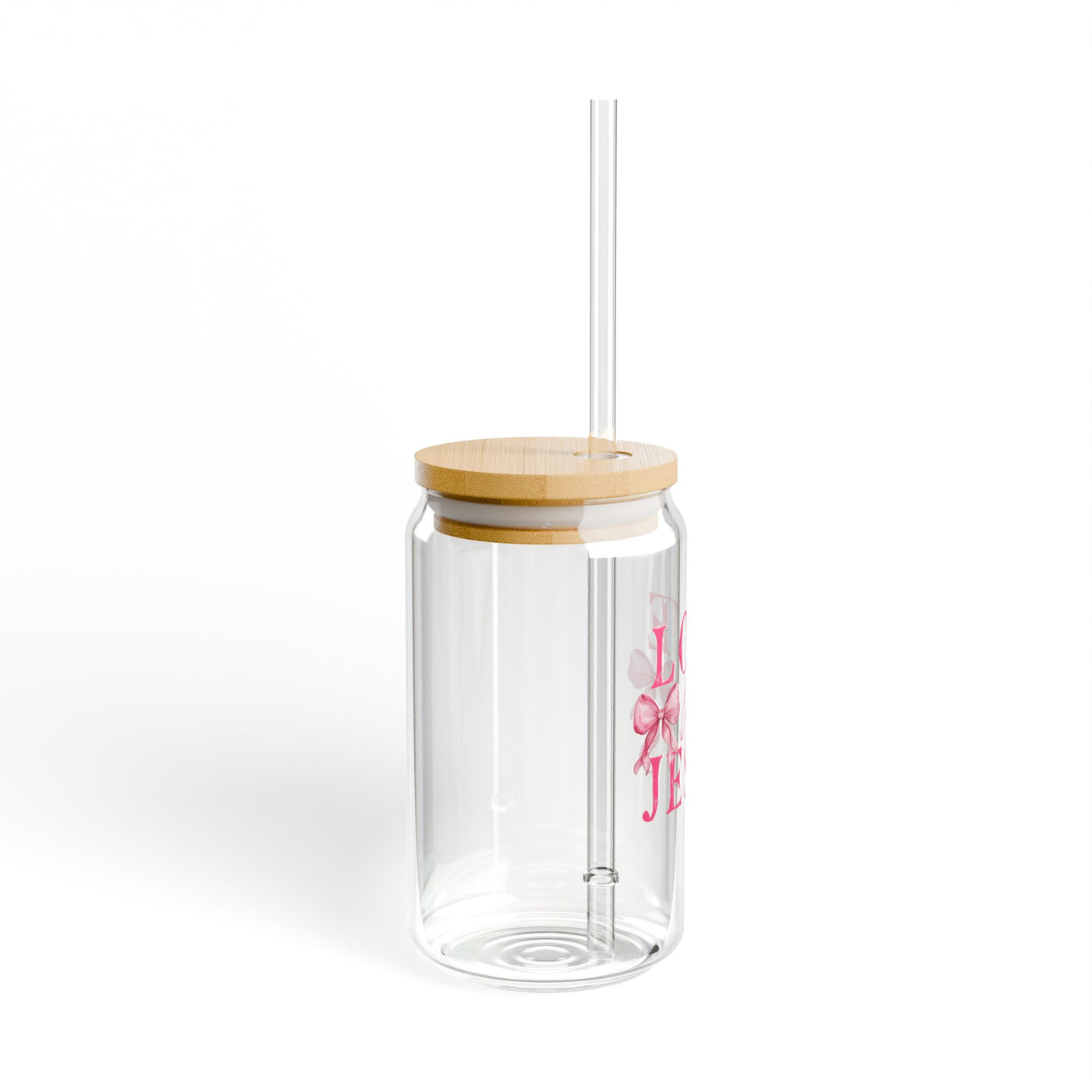 Love Like Jesus (Glass Can with Lid and Straw)
