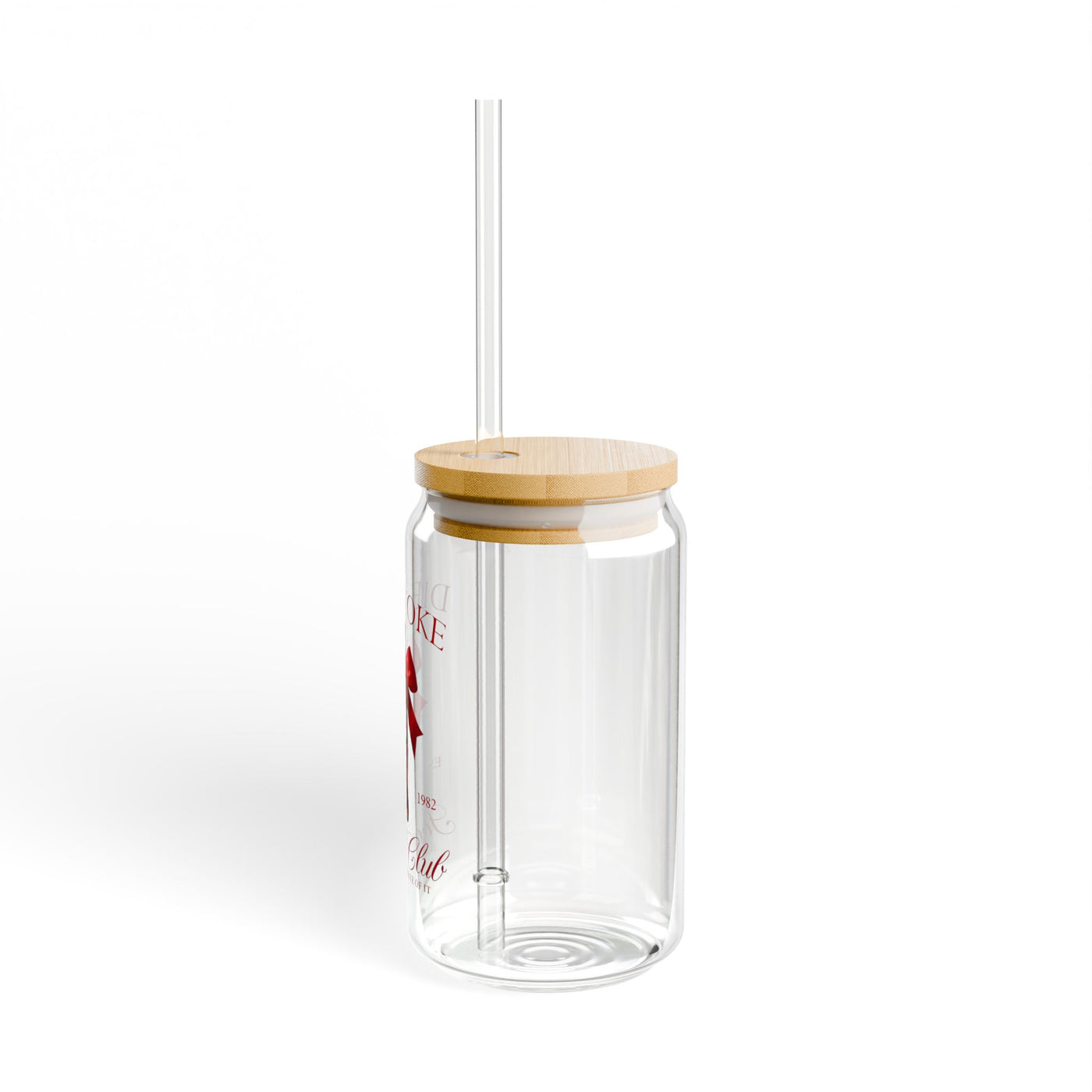 Diet Coke Social Club Glass Can (Glass Can with Lid and Straw)