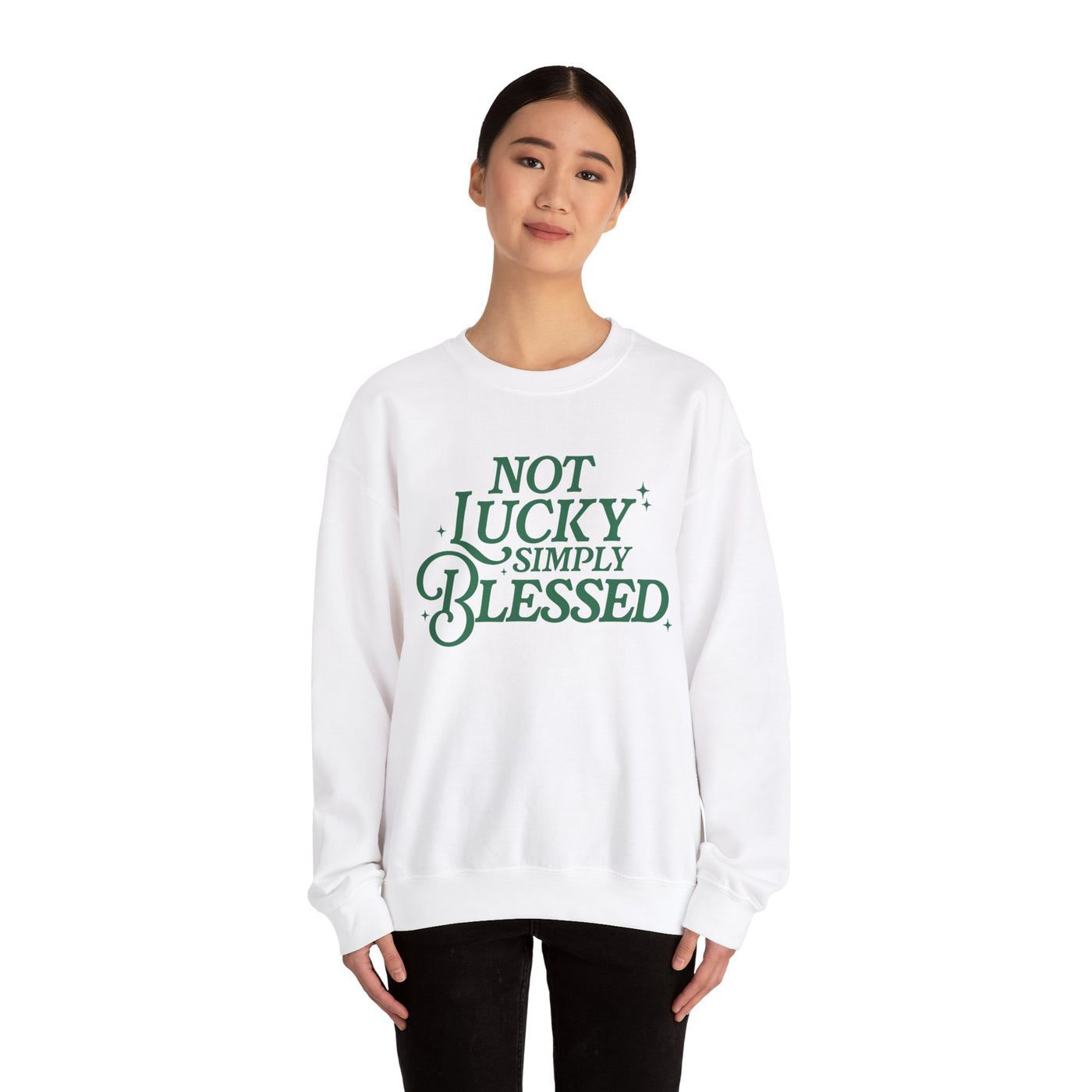 Not Lucky Simply Blessed Graphic Sweatshirt (GILDAN)