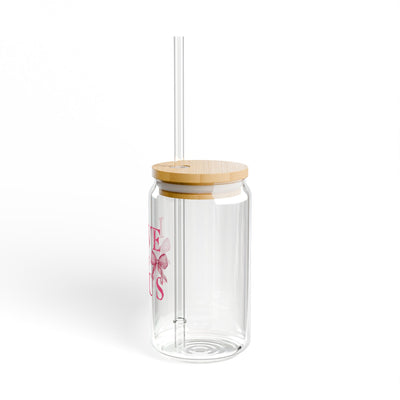 Love Like Jesus (Glass Can with Lid and Straw)