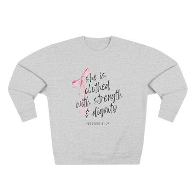 She Is Clothed In Strength Sweatshirt (Lane Seven)