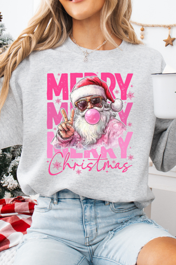 MERRY MERRY MERRY CHIRSTMAS SWEATSHIRT (GILDAN)