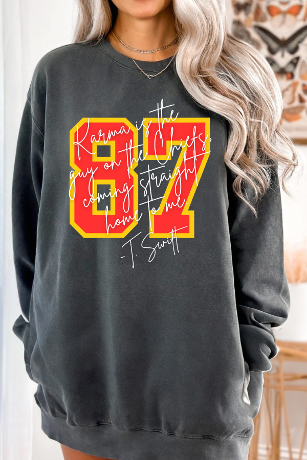 87 Karma Football Season Sweatshirt (COMFORT COLORS)