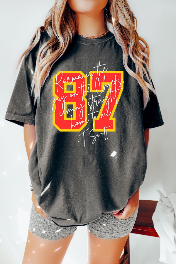 87 Karma Football Season T-shirt (COMFORT COLORS)