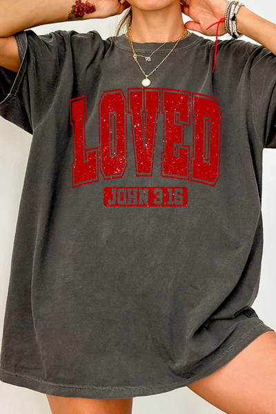 Loved John 3:16 Distressed Graphic T-shirt (Comfort Colors)