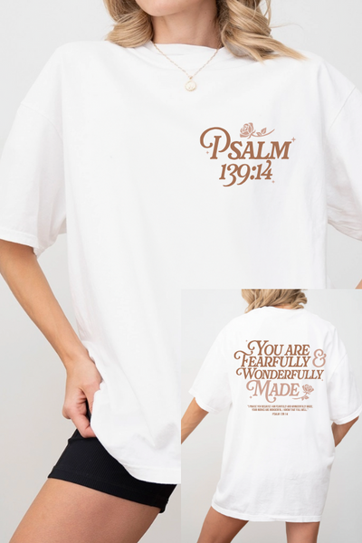 Psalm 139:14 Graphic Tee - 2 sided print✨🙏 (COMFORT COLORS)