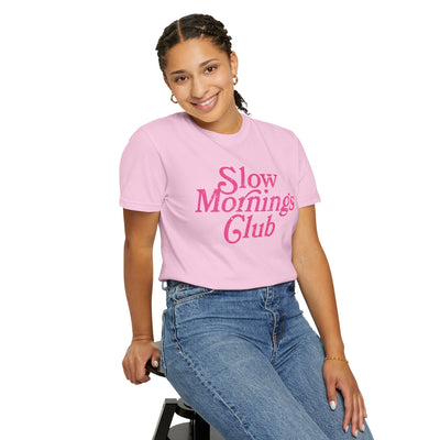 Slow Mornings Club Distressed T-Shirt (COMFORT COLORS)