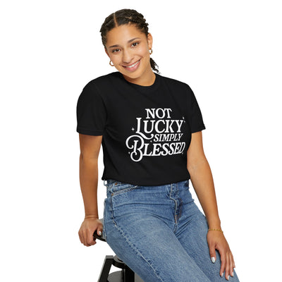 Not Lucky Simply Blesssed Graphic T-Shirt (Comfort Colors)