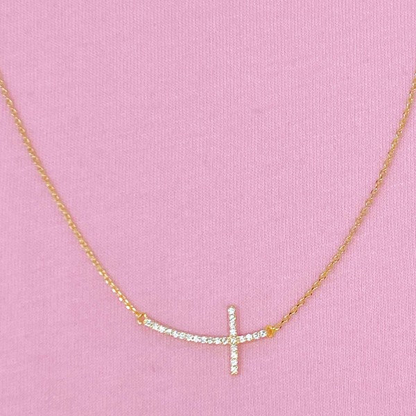 Shiny Side Cross Necklace