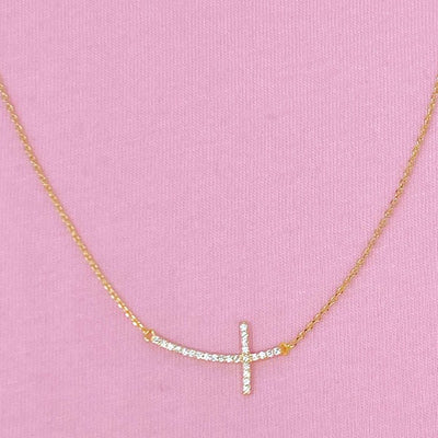 Shiny Side Cross Necklace