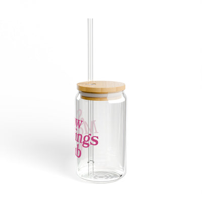 Slow Mornings Club (Glass Can with Lid and Straw)