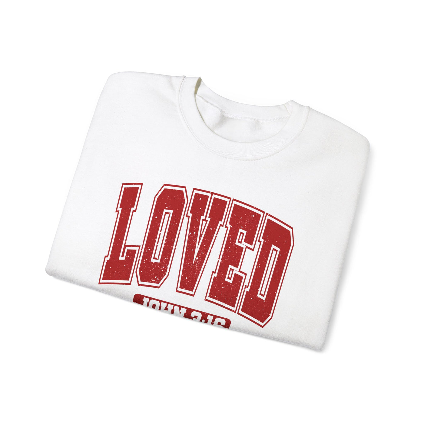 Loved John 3:16  Distressed Graphic Sweatshirt (GILDAN)