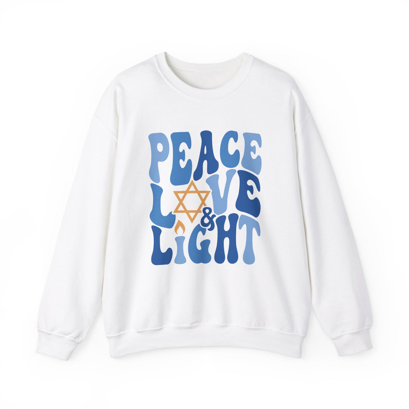 PEACE LOVE AND LIGHT SWEATSHIRT (GILDAN)