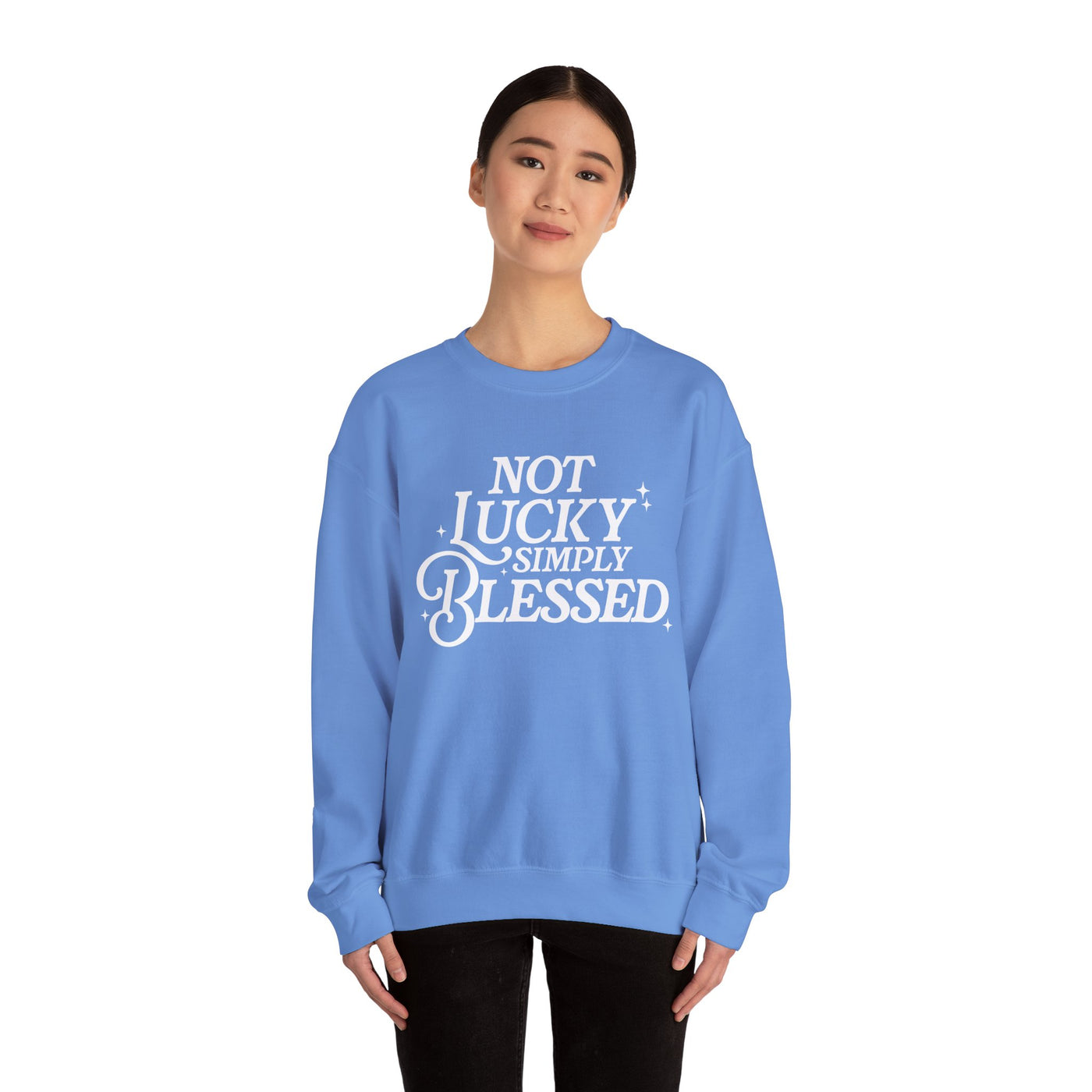 Not Lucky Simply Blessed Graphic Sweatshirt (GILDAN)