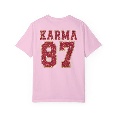 87 Karma 2 Sided Print Glitter T-shirt (Comfort Colors)