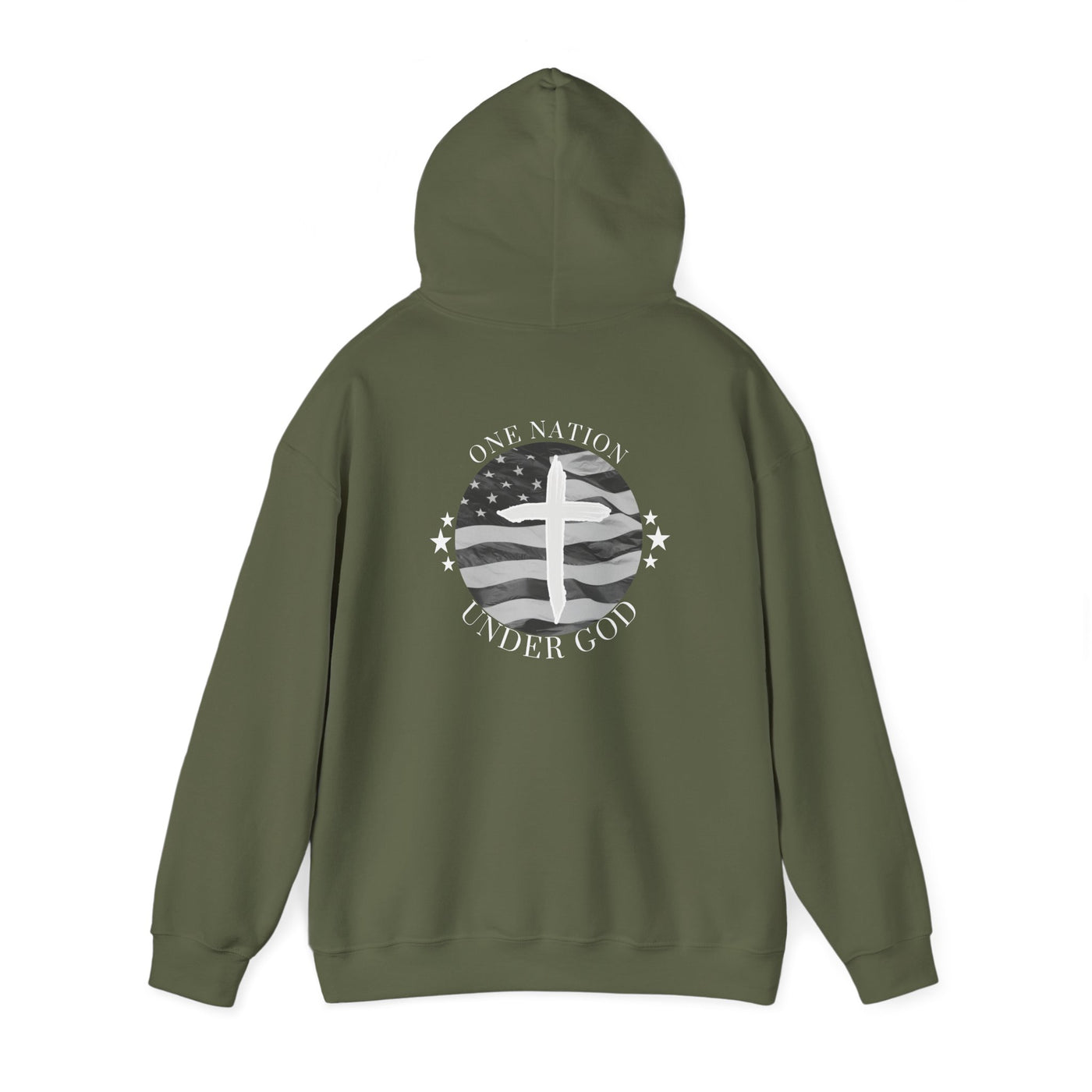 One Nation Under God Hoodie - 2 sided print (Gildan)