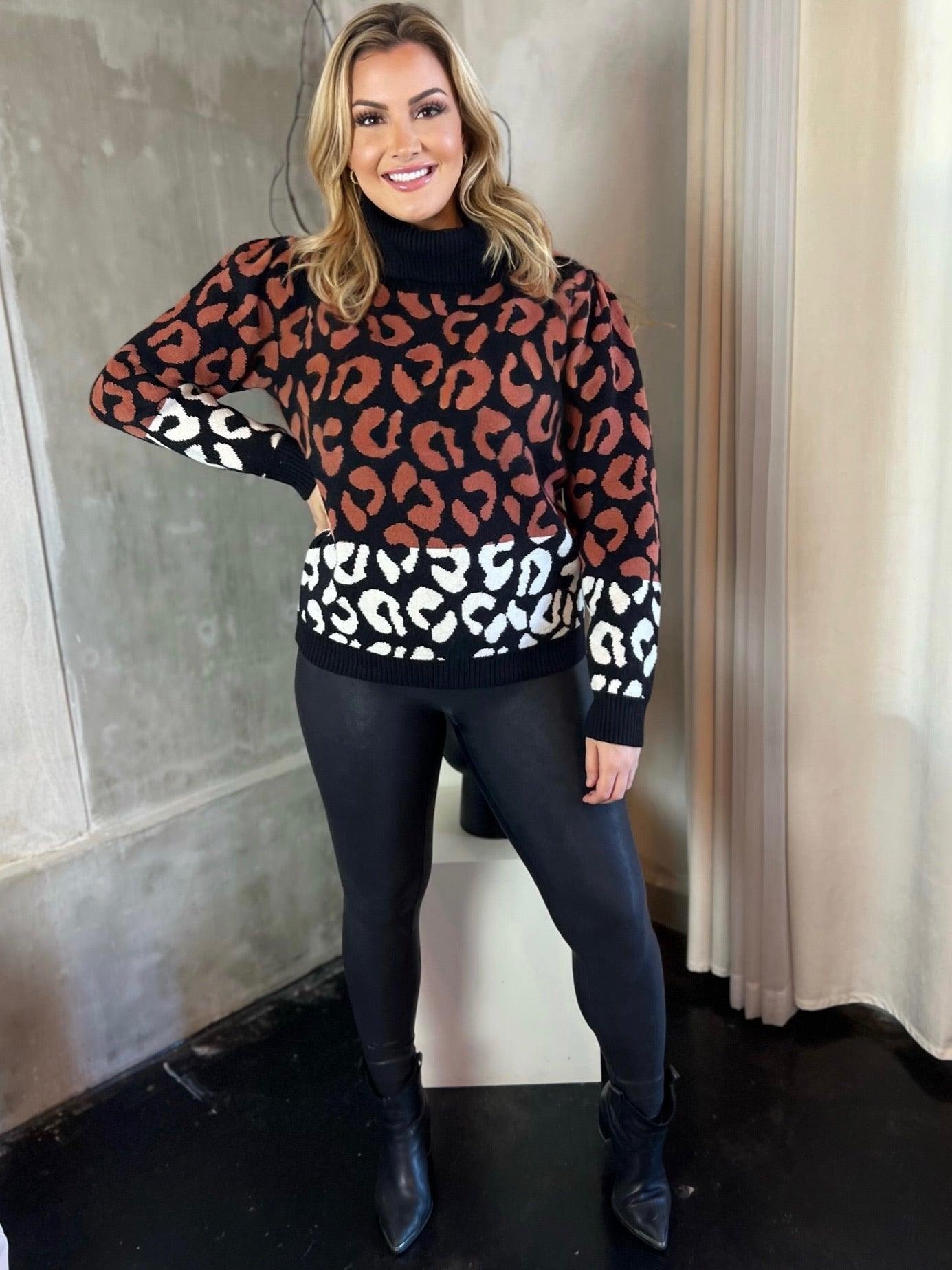 ANIMAL INSTINCT TURTLENECK SWEATER (PLUS AVAILABLE) , SWEATER , it’sNOMB. The Label , BLACK, CAMEL, fall sweaters, it's nomb the label, ITS NOMB, Its None of My Business, ITSNOMB, ITSNOMBTHELABEL, IT’S NOMB, Jessica Nickson, leopard, LEOPARD PRINT, sweater, sweaters, turtleneck, turtlenecks , It's NOMB , itsnomb.com