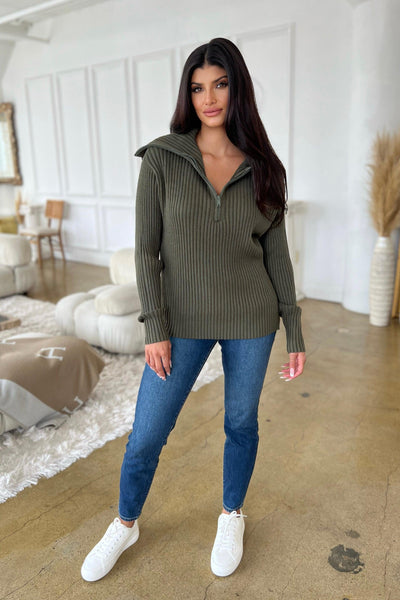 ASPEN SWEATER , SWEATER , It's NOMB , DRESSY 1/2 ZIP COLLARED SWEATER, ELAN BRAND SWEATER, OLIVE CASHMERE SWEATER, RIBBED OLIVE SWEATER , It's NOMB , itsnomb.com