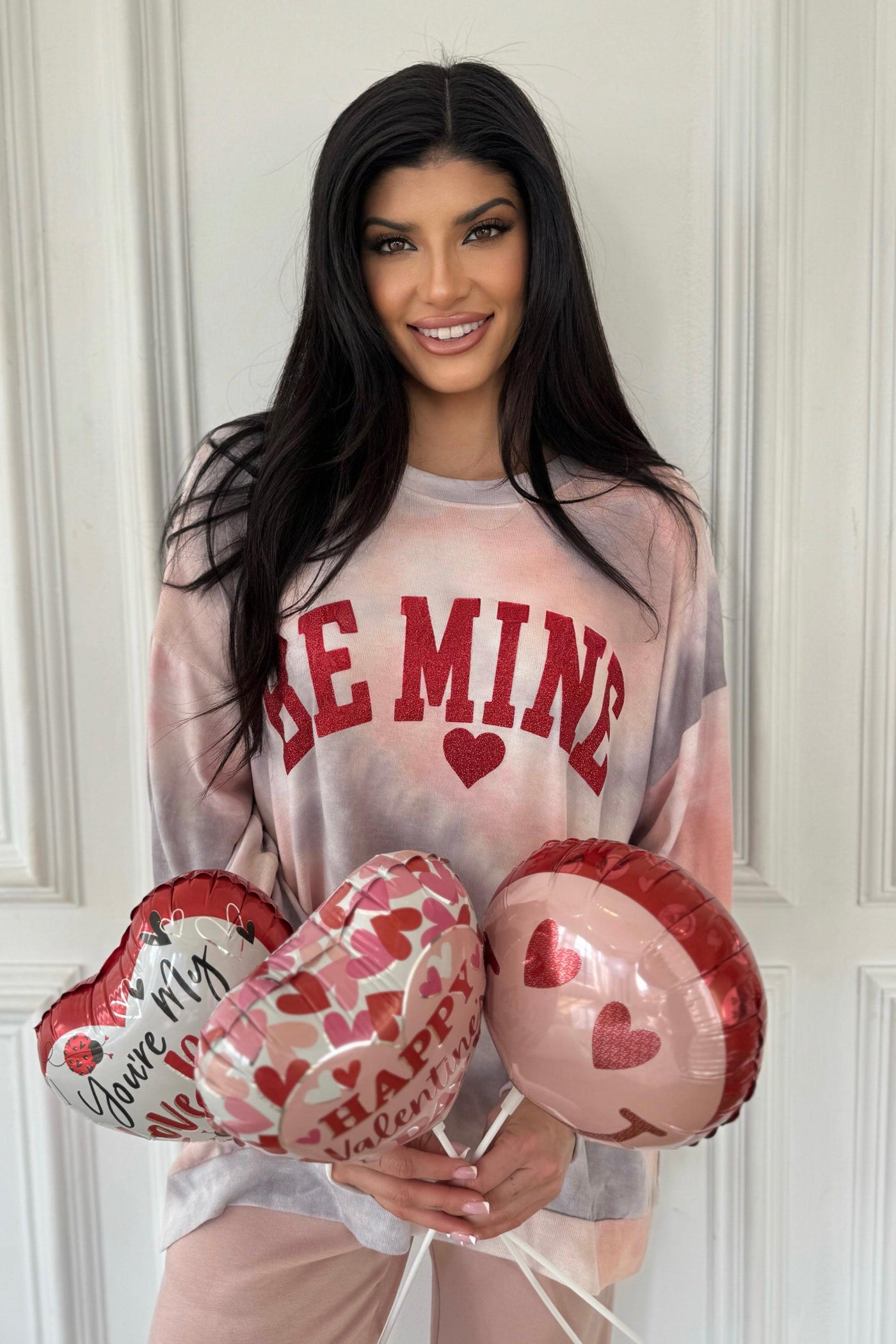 BE MINE SWEATER , , It's NOMB , BE MINE PULLOVER, RED GLITTER TIE DYE PULLOVER, TIE DYE VALENTINES DAY PULLOVER , It's NOMB , itsnomb.com