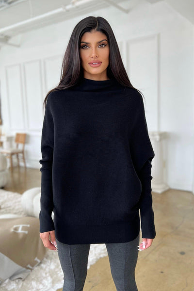 BROOK SWEATER , SWEATER , It's NOMB , DRESSY RELAXED FIT SWEATER, FUNNEL NECK SWEATER , It's NOMB , itsnomb.com