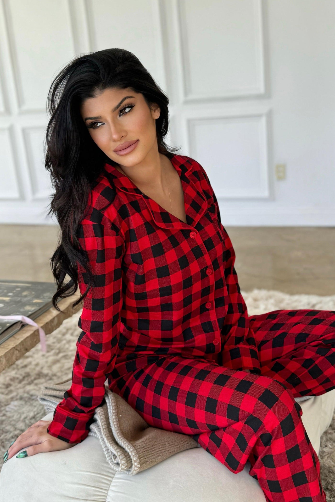 BUFFALO PLAID PAJAMAS (Available in Small to XL) , TOP AND PANT SET , It's NOMB , buffalo plaid pajamas, CHRISTMAS GRAPHIC PULLOVER, christmas graphics, CHRISTMAS LOUNGE SET, CHRISTMAS PAJAMAS, christmas present, red and black plaid pajamas , It's NOMB , itsnomb.com