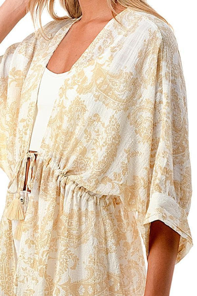 CARLY COVER-UP , Cover Up , it’sNOMB. The Label , cover-up, cover-ups, coverup, coverups, duster, duster cardigan, Floral, Floral Pattern, Floral Print, maxi duster, Paisley, PALE YELLOW, PASTEL YELLOW, swimsuit coverup, White , It's NOMB , itsnomb.com