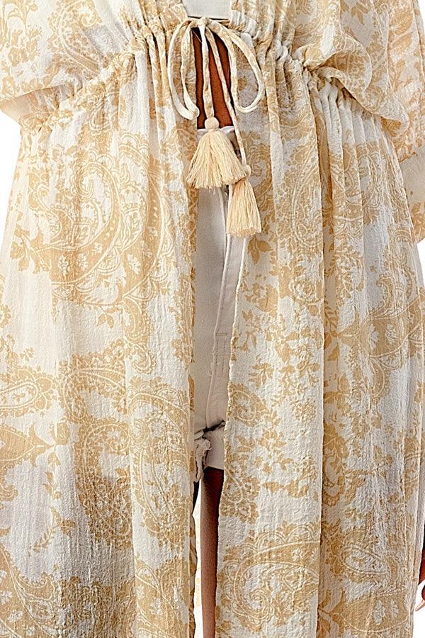CARLY COVER-UP , Cover Up , it’sNOMB. The Label , cover-up, cover-ups, coverup, coverups, duster, duster cardigan, Floral, Floral Pattern, Floral Print, maxi duster, Paisley, PALE YELLOW, PASTEL YELLOW, swimsuit coverup, White , It's NOMB , itsnomb.com