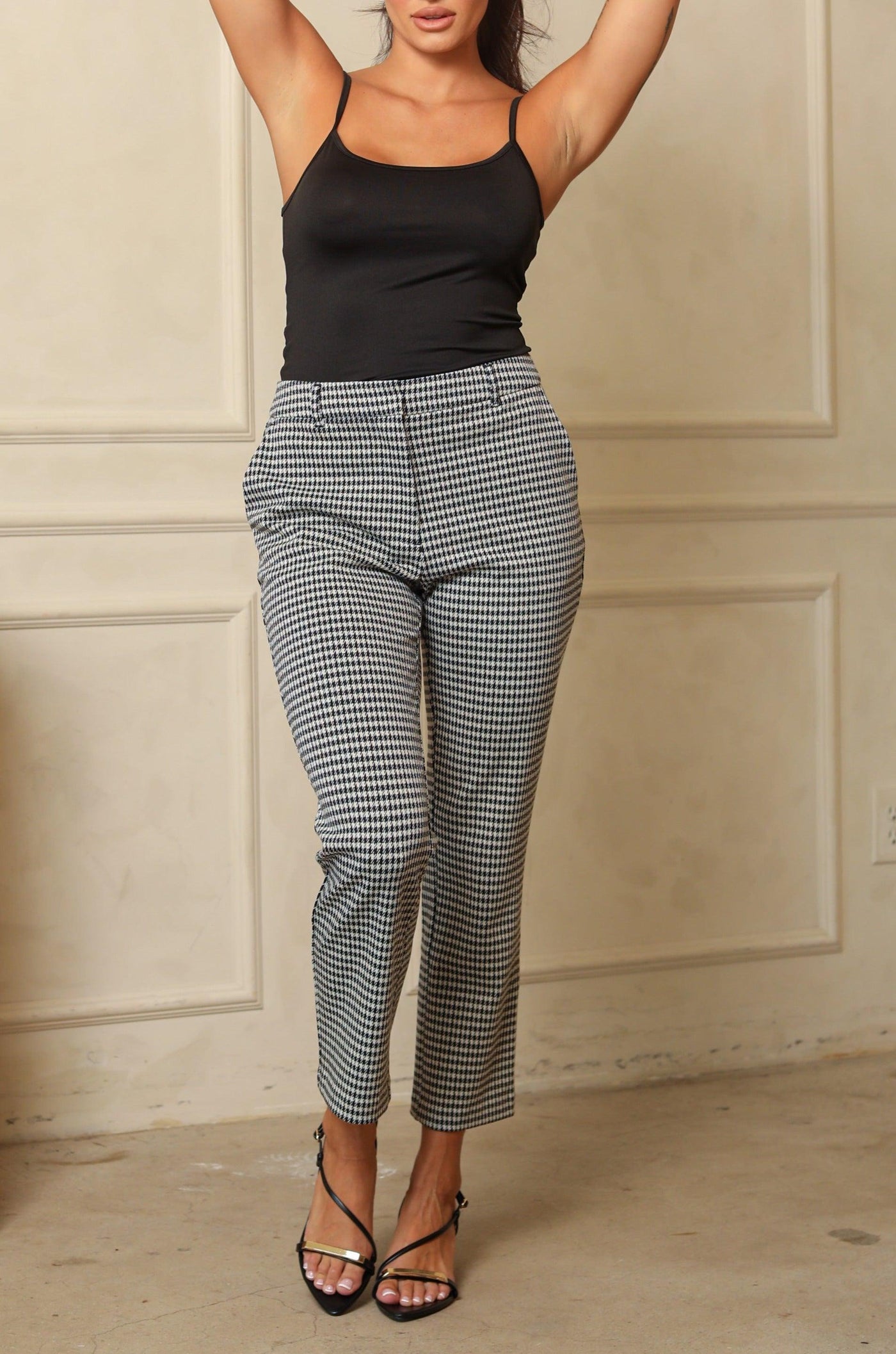 CECILE PANTS (AVAILABLE XS-L) , PANTS , It's NOMB , CIGARETTE PANTS, HOUNDSTOOTH PANTS, SLIM DRESS PANTS , It's NOMB , itsnomb.com