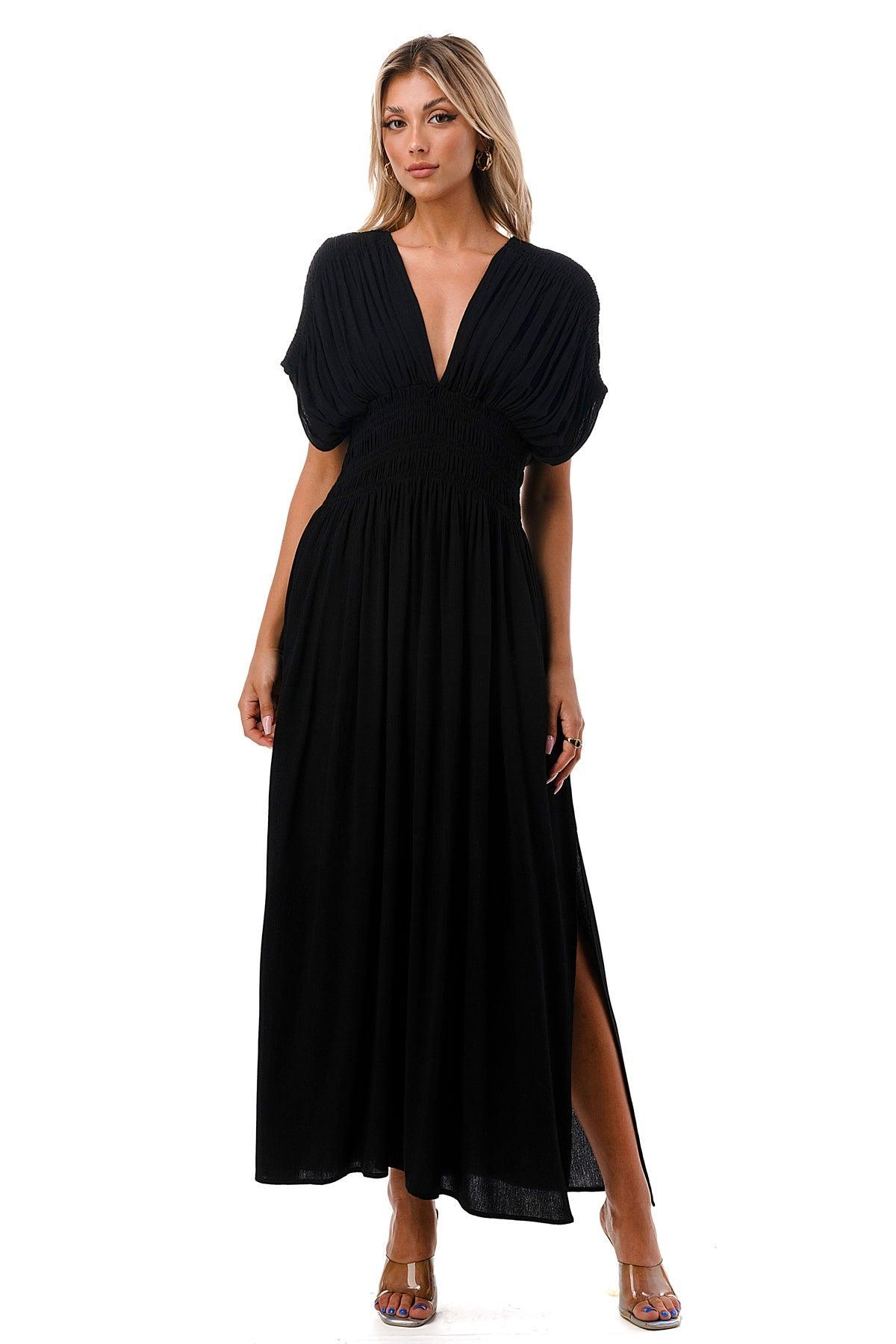 GARCELLE DRESS , Dress , it’sNOMB. The Label , black, black dress, dress, dresses, it's nomb the label, ITS NOMB, Its None of My Business, ITSNOMB, ITSNOMBTHELABEL, IT’S NOMB, Jessica Nickson, kimono, kimono sleeve, Maternity, Maternity Friendly, maxi, midi , It's NOMB , itsnomb.com