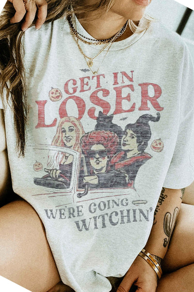 GET IN LOSER WE'RE GOING WITCHIN' TEE (PLUS AVAILABLE) , T-SHIRT , it’sNOMB. The Label , GET IN LOSER WE'RE GOING WITCHIN, GET IN LOSER WE'RE GOING WITCHING, GRAPHIC, GRAPHIC TEE, graphic tees, HALLOWEEN, HALLOWEEN TEES, HALLOWEEN TSHIRTS, SANDERSON SISTERS T-SHIRT, T-SHIRT, T-SHIRTS, TEES , It's NOMB , itsnomb.com