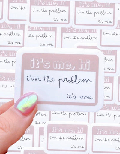 I'M THE PROBLEM IT'S ME STICKERS (ASSORTED COLORS) , , It's NOMB , I'M THE PROBLEM IT'S ME STICKER, TAYLOR SWIFT, TAYLOR SWIFT MERCH, TAYLOR SWIFT STICKERS , It's NOMB , itsnomb.com