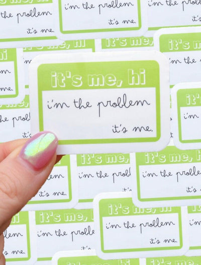 I'M THE PROBLEM IT'S ME STICKERS (ASSORTED COLORS) , , It's NOMB , I'M THE PROBLEM IT'S ME STICKER, TAYLOR SWIFT, TAYLOR SWIFT MERCH, TAYLOR SWIFT STICKERS , It's NOMB , itsnomb.com