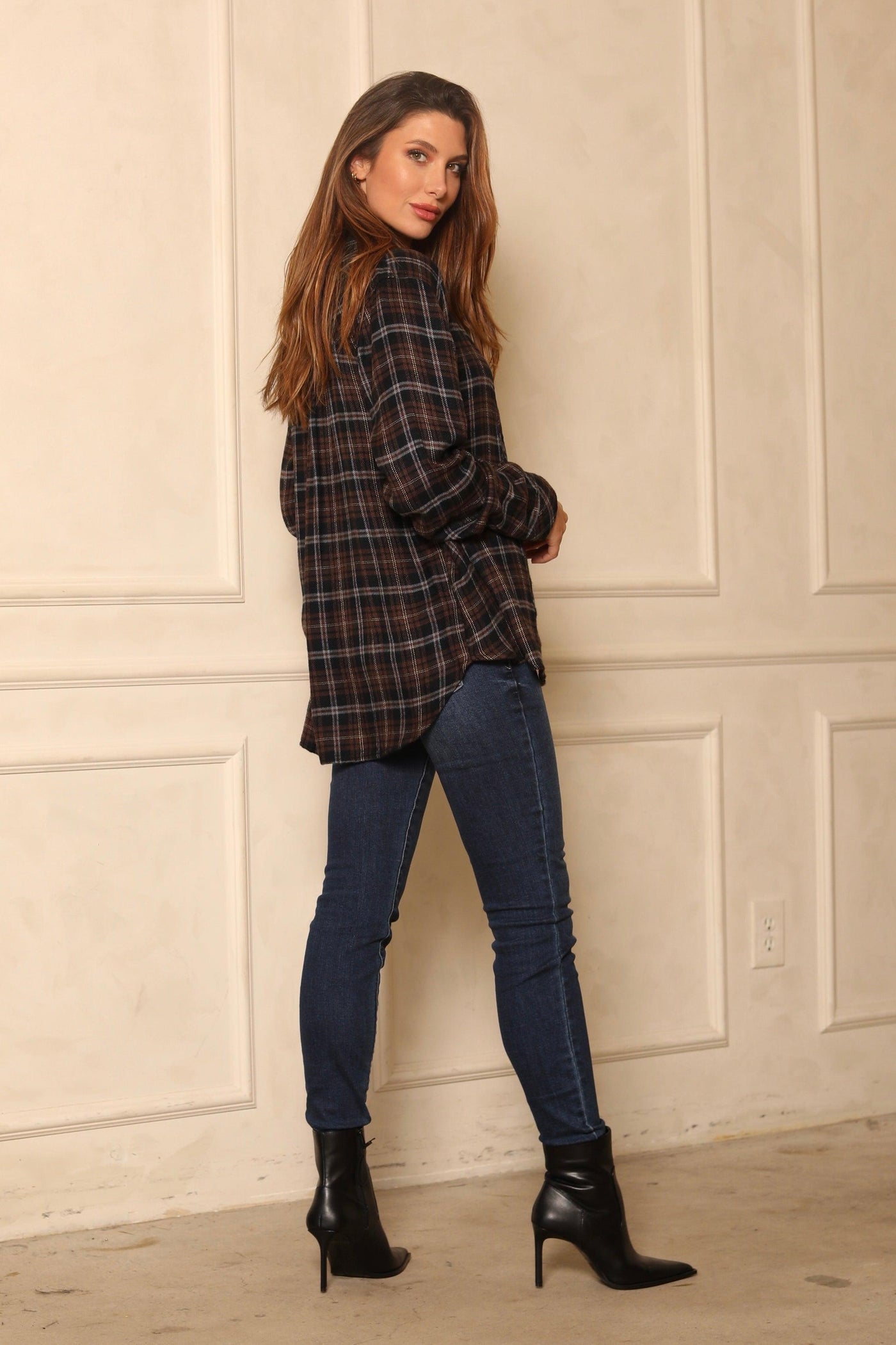 ORION FLANNEL SHIRT , FLANNEL SHIRT , it’sNOMB. The Label , BLACK AND BROWN PLAID, FLANNEL, FLANNEL SHIRT, green plaid, PATTERN, PLAID, PLAID PATERN, SHACKET, SHACKETS, SHIRT, SHIRTS, THREAD AND SUPPLY ORION SHIRT , It's NOMB , itsnomb.com