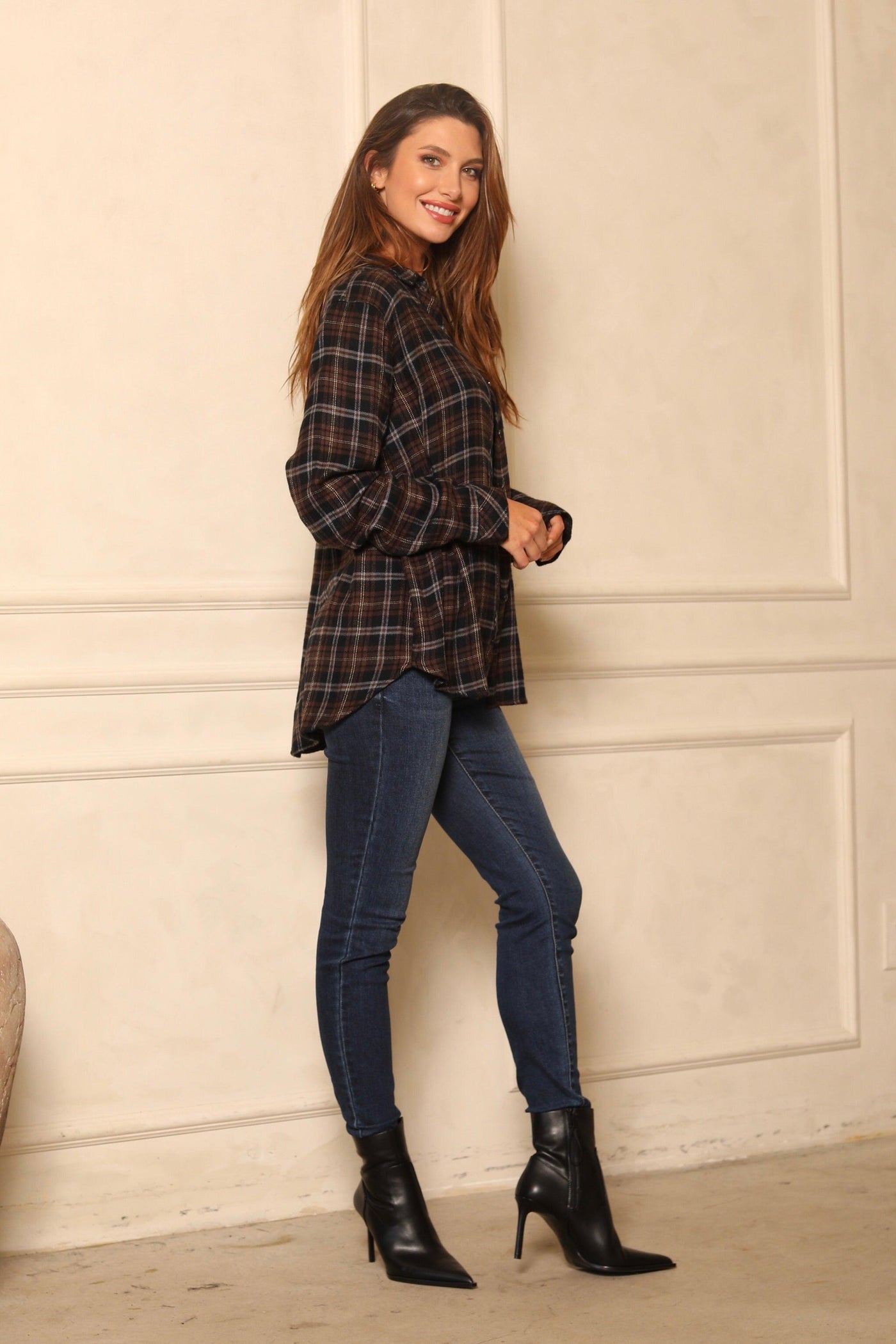 ORION FLANNEL SHIRT , FLANNEL SHIRT , it’sNOMB. The Label , BLACK AND BROWN PLAID, FLANNEL, FLANNEL SHIRT, green plaid, PATTERN, PLAID, PLAID PATERN, SHACKET, SHACKETS, SHIRT, SHIRTS, THREAD AND SUPPLY ORION SHIRT , It's NOMB , itsnomb.com