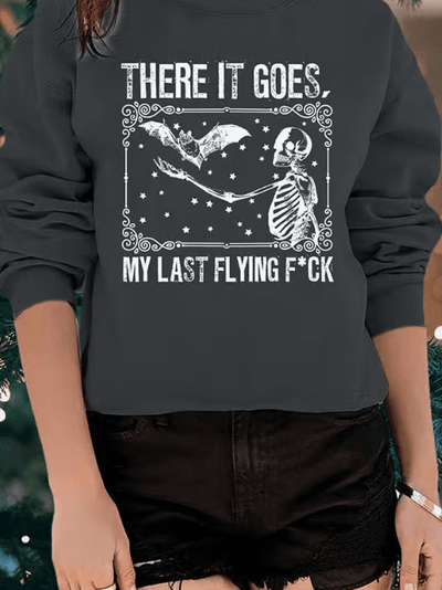 THERE GOES MY LAST FLYING PULLOVER , T-SHIRT , it’sNOMB. The Label , GRAPHIC, GRAPHIC PULLOVER, halloween graphic pullover, there goes my last flying f*ck , It's NOMB , itsnomb.com