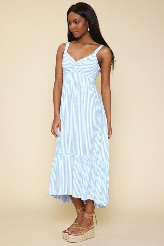 TRIED AND BLUE DRESS , DRESS , It's NOMB , PINSTRIPE DRESS, WHITE AND BLUE STRIPED SUMMER DRESS , It's NOMB , itsnomb.com